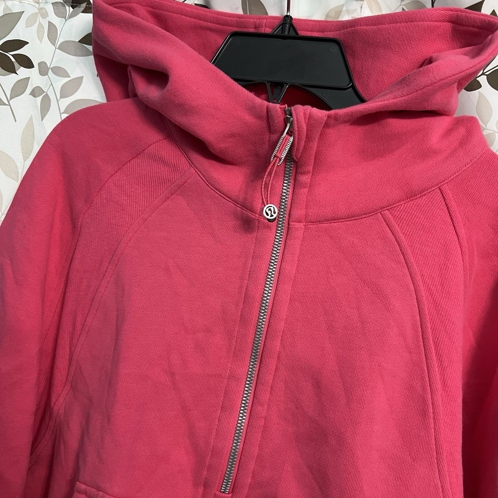 Lululemon Scuba Oversized Half-Zip Hoodie in Pink Lip Gloss size M/L EUC